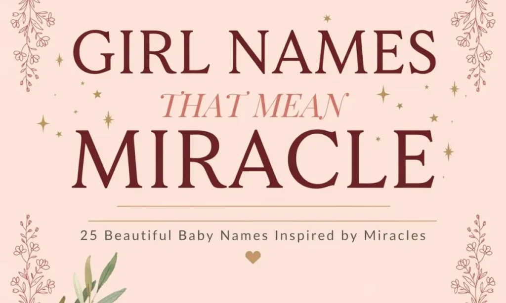 Girl Names That Mean Miracle or Blessing From God