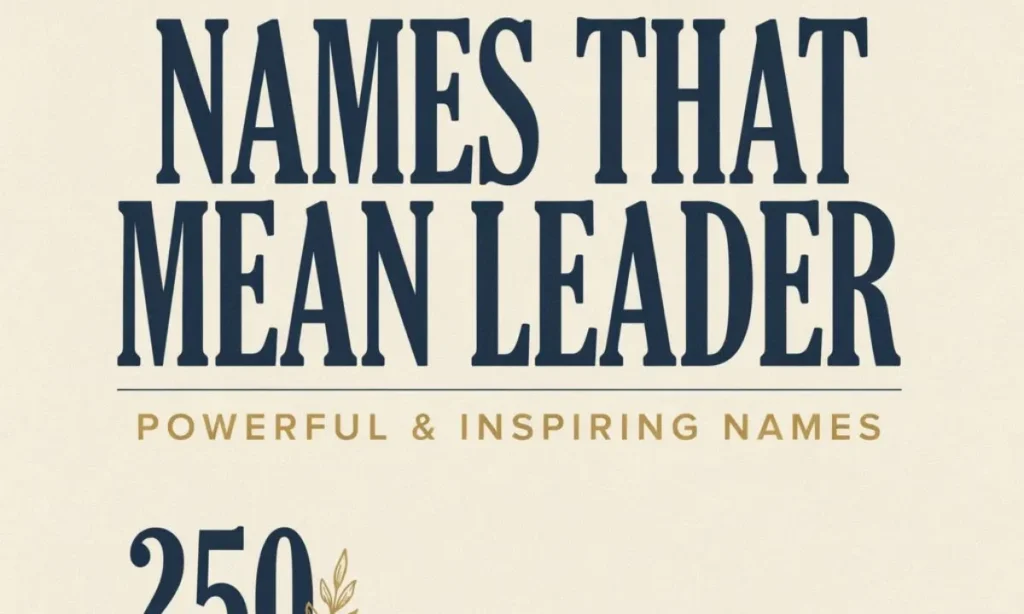 Names That Mean Leader in Japanese